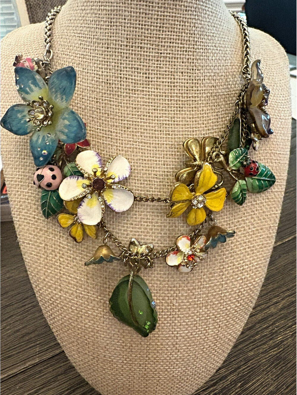 Betsey Johnson signed flower critters necklace see comment!